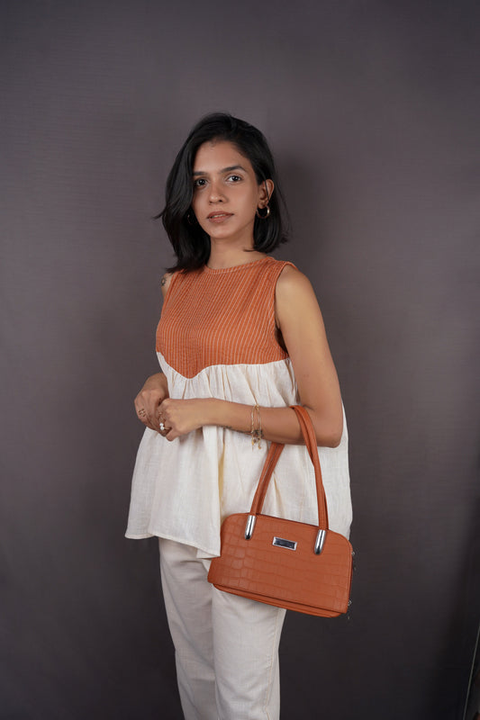 Ivory and Rust two tone co-ord set