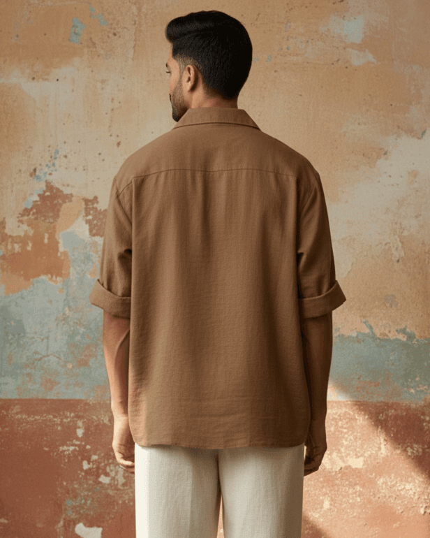 BEIGE BROWN SHIRT