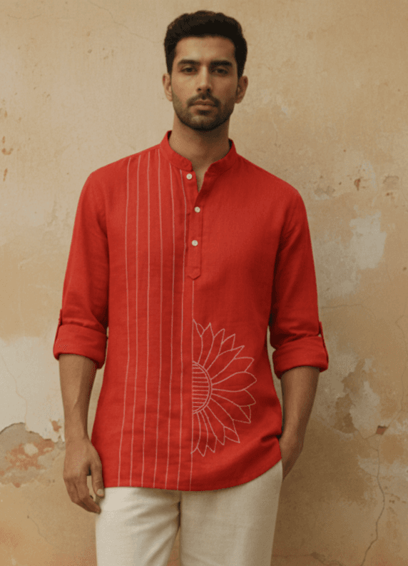 ORANGE HALF KURTA