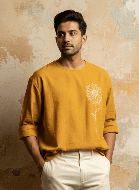 MUSTARD HALF KURTA