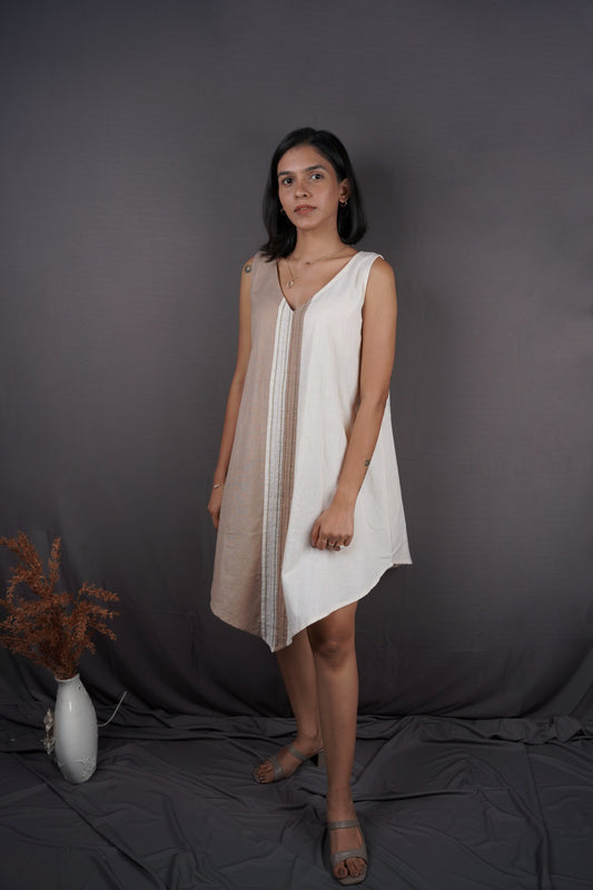 Two toned Ivory and Beige Dress.